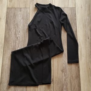 Topshop Black Off the Shoulder Dress